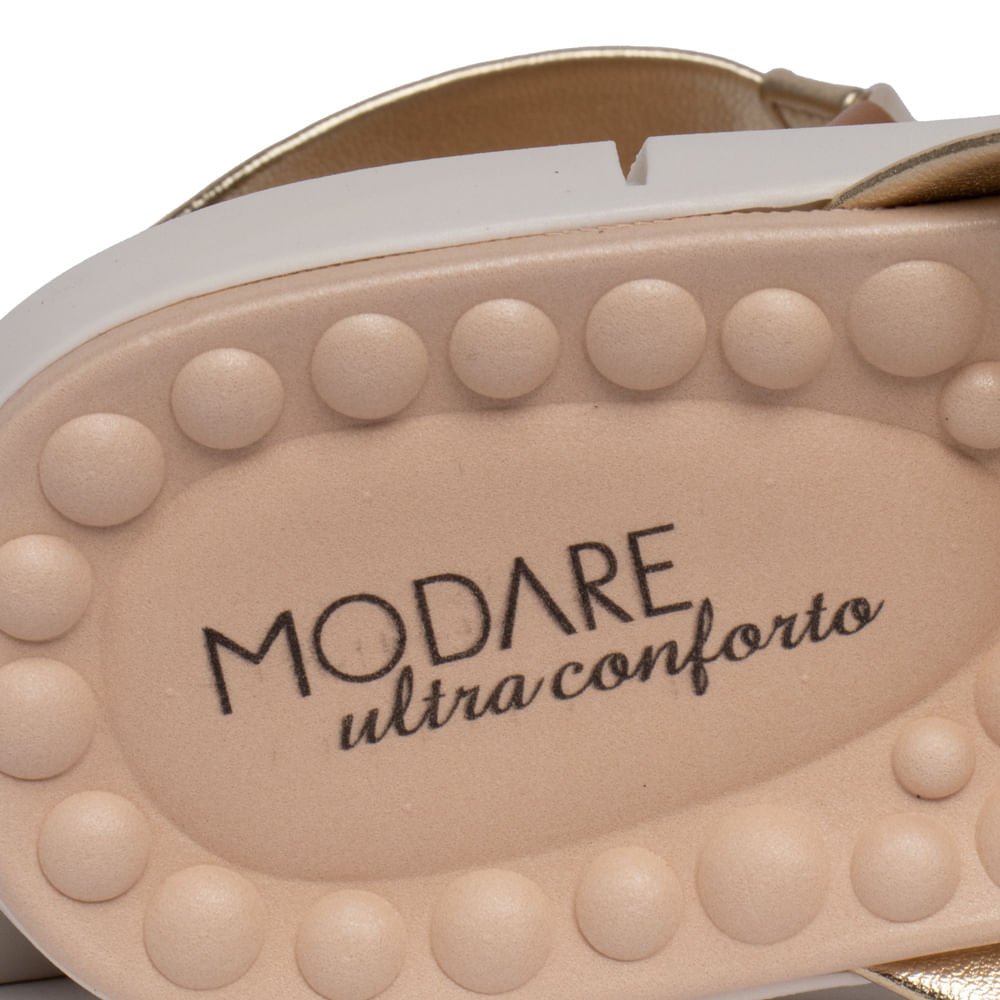 Chinelo Feminino Modare com Tira Larga Metalizada Dourado Dourado 7
