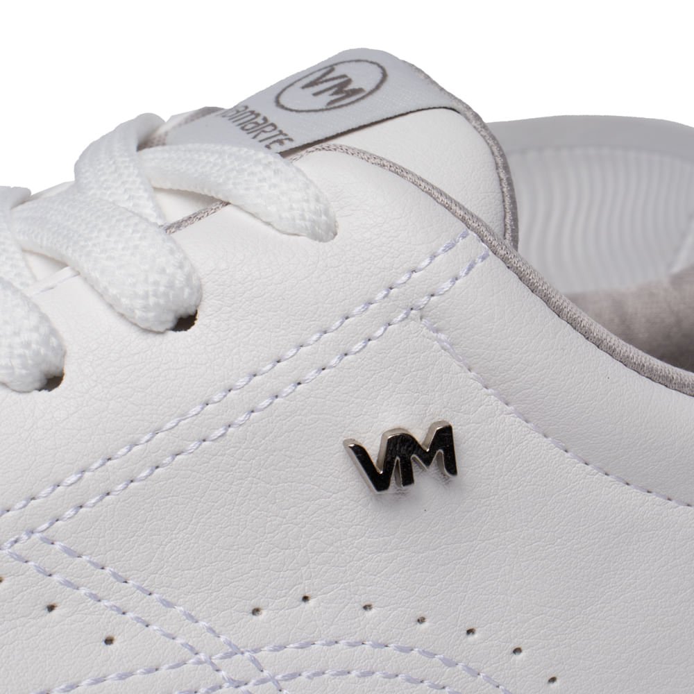 Tênis Feminino Via Marte Casual com Costuras Branco Branco 6