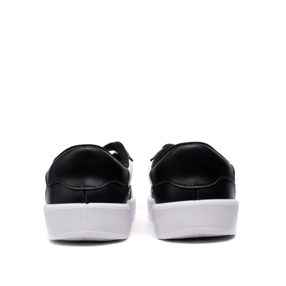 Tênis Feminino Moleca Napa com Recortes Preto/branco Preto 3