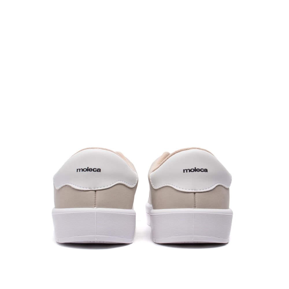 Tênis Feminino Moleca Casual em Nobuck Bege Claro Bege 3