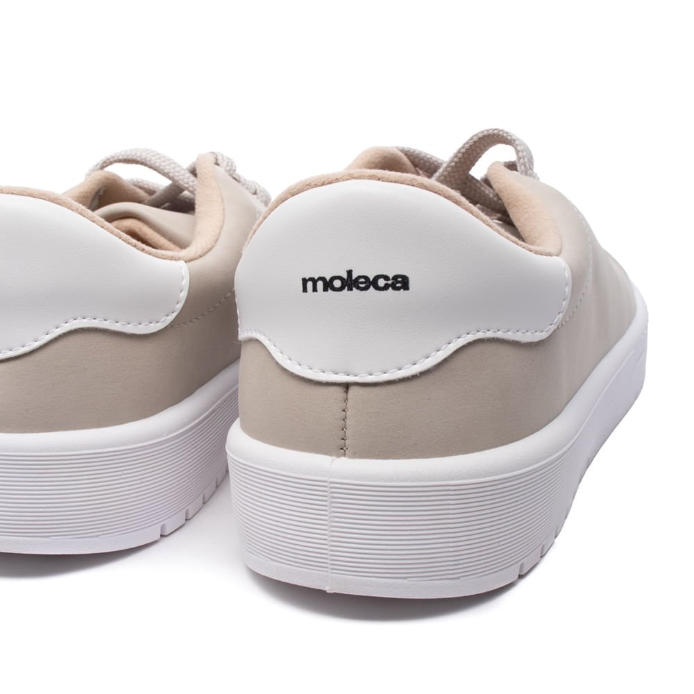 Tênis Feminino Moleca Casual em Nobuck Bege Claro Bege 5