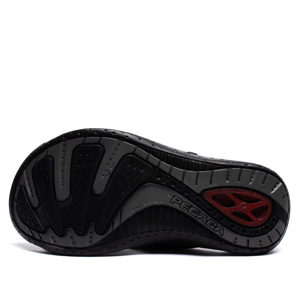 Chinelo Slide Masculino Pegada em Couro Preto Preto 3