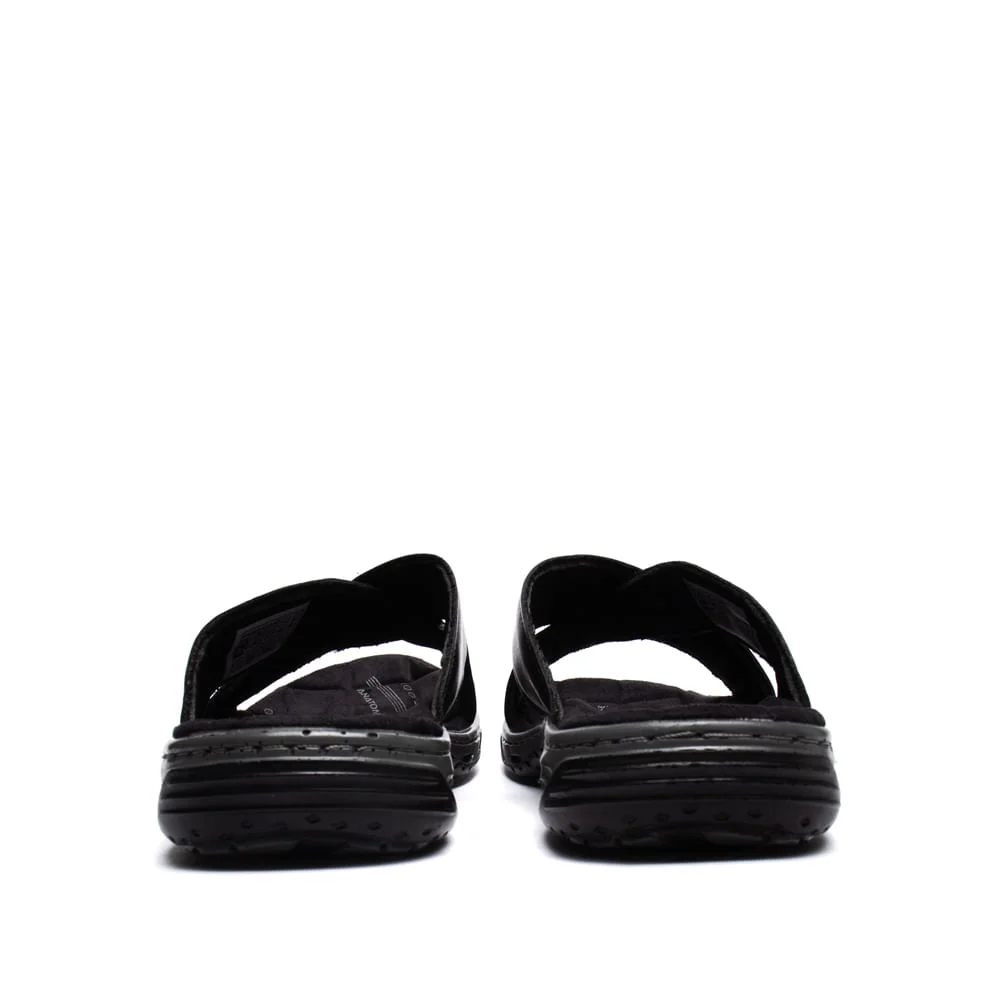 Chinelo Slide Masculino Pegada em Couro Preto Preto 4
