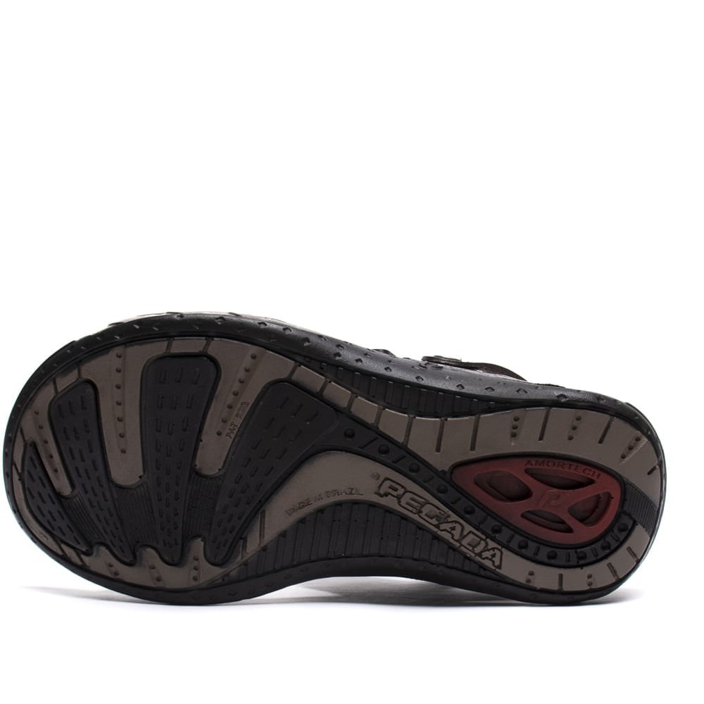 Sandália Masculina Pegada em Couro Marrom Escuro Marrom 2