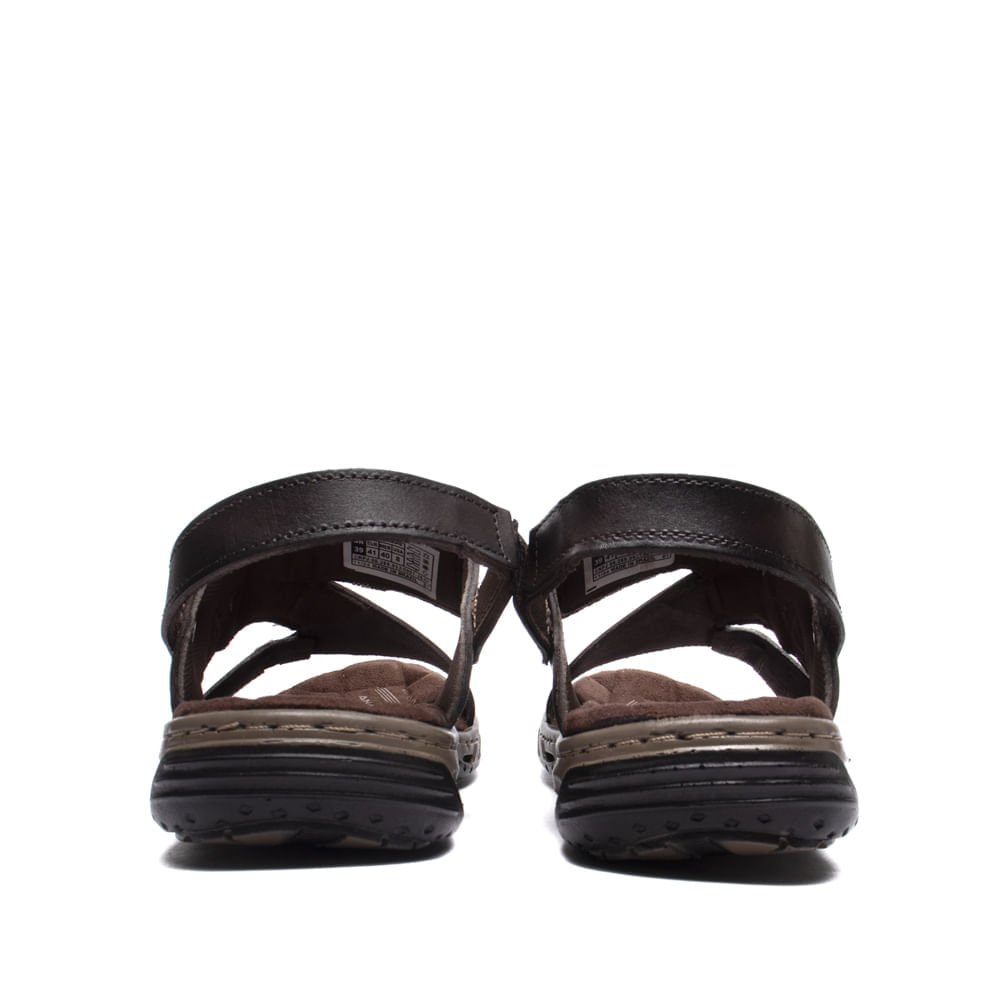 Sandália Masculina Pegada em Couro Marrom Escuro Marrom 3