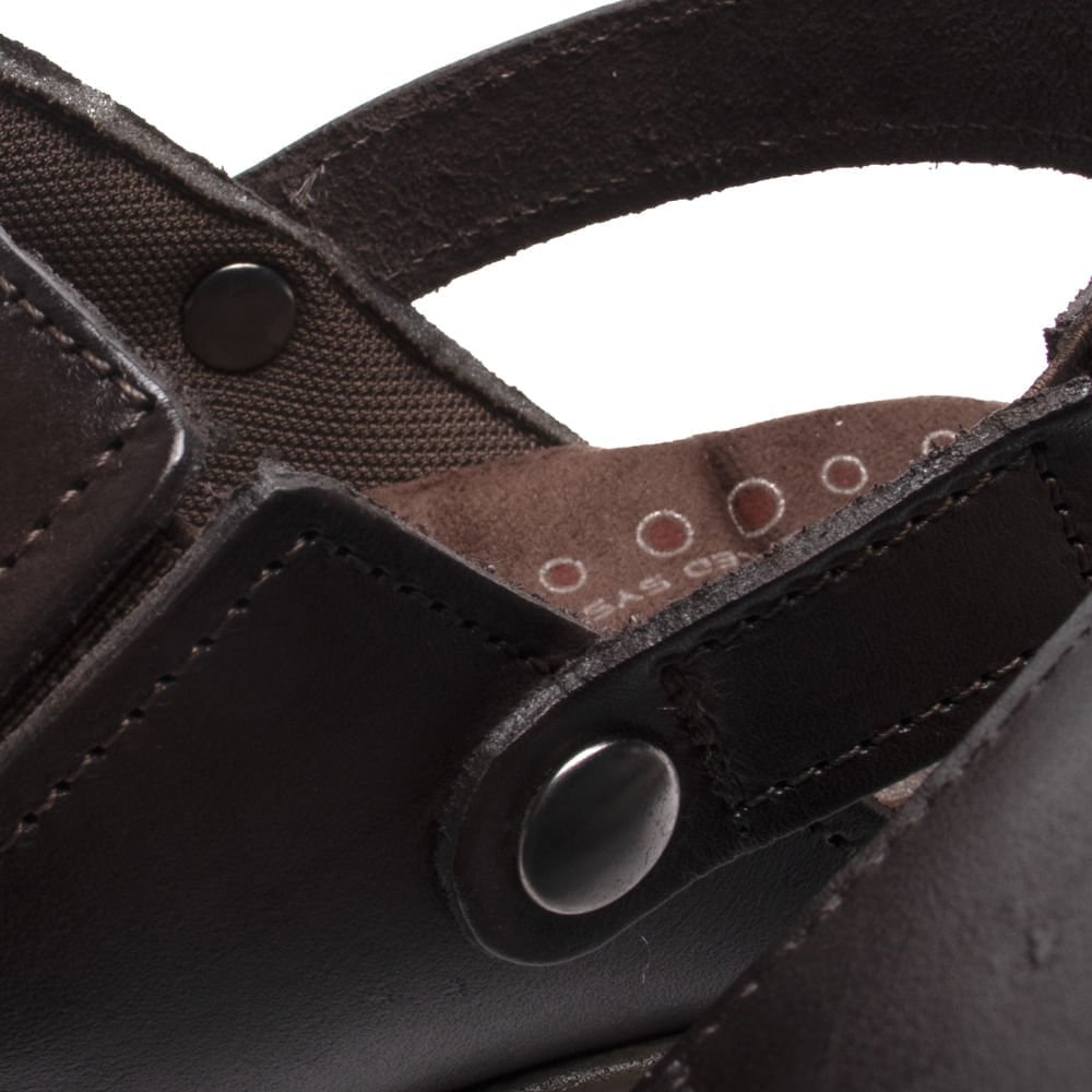 Sandália Masculina Pegada em Couro Marrom Escuro Marrom 6