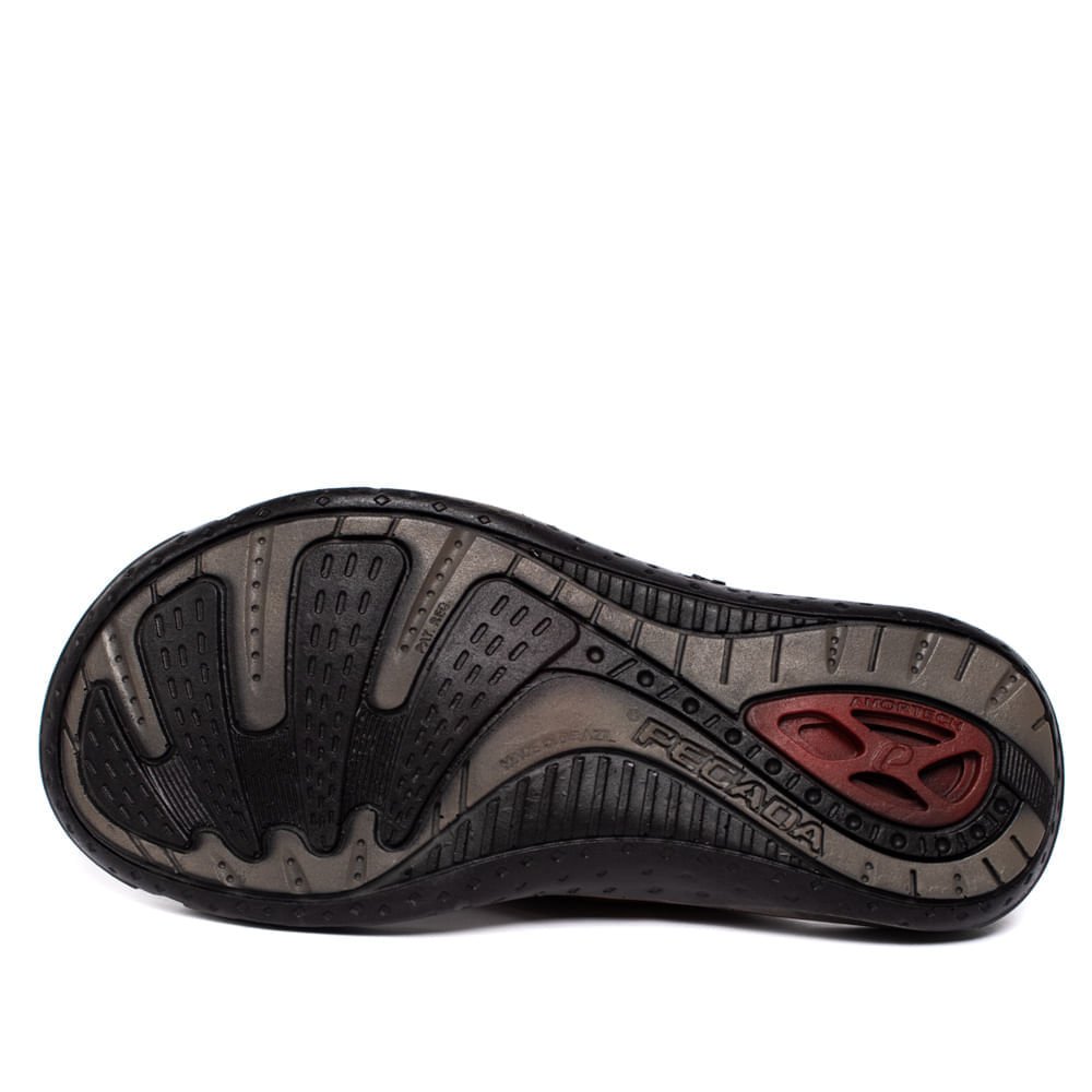 Chinelo Slide Masculino Pegada em Couro Marrom Marrom 3