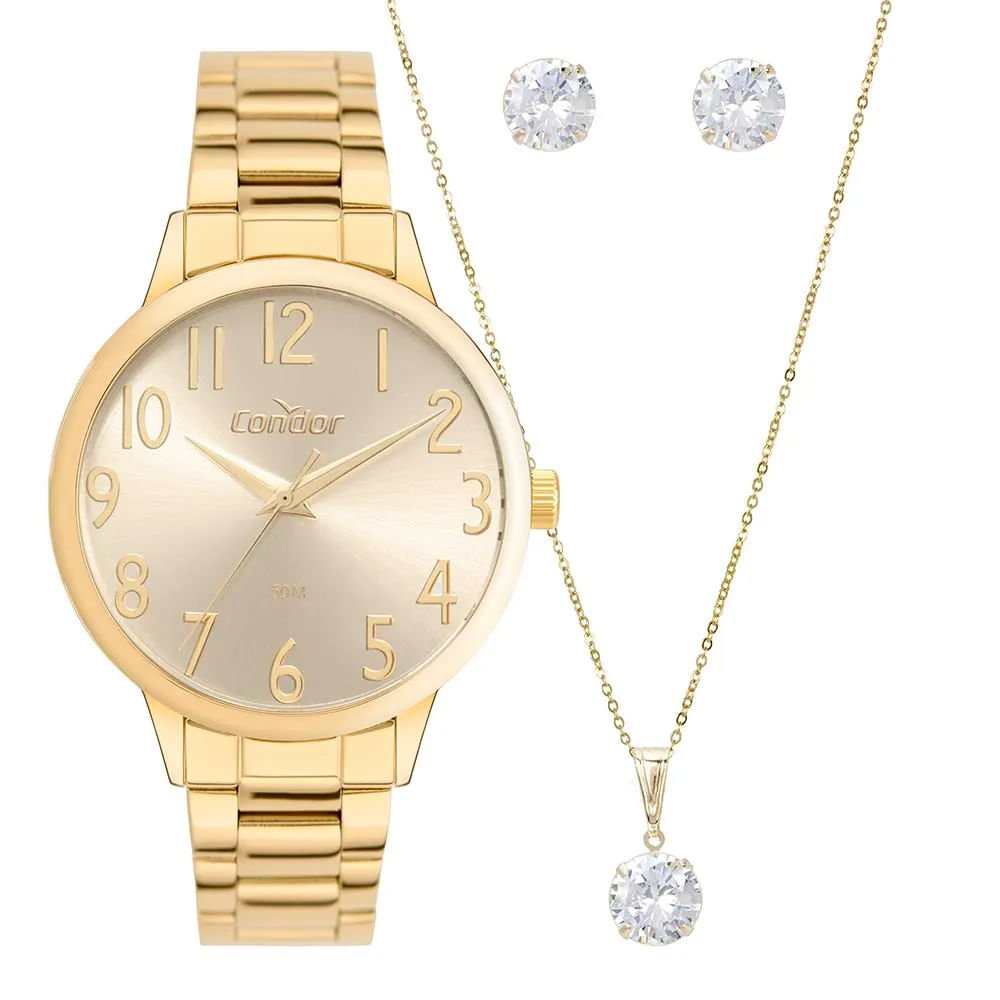 Relógio Feminino Condor Analógico CO2035NDA/K4K com Conjunto Dourado