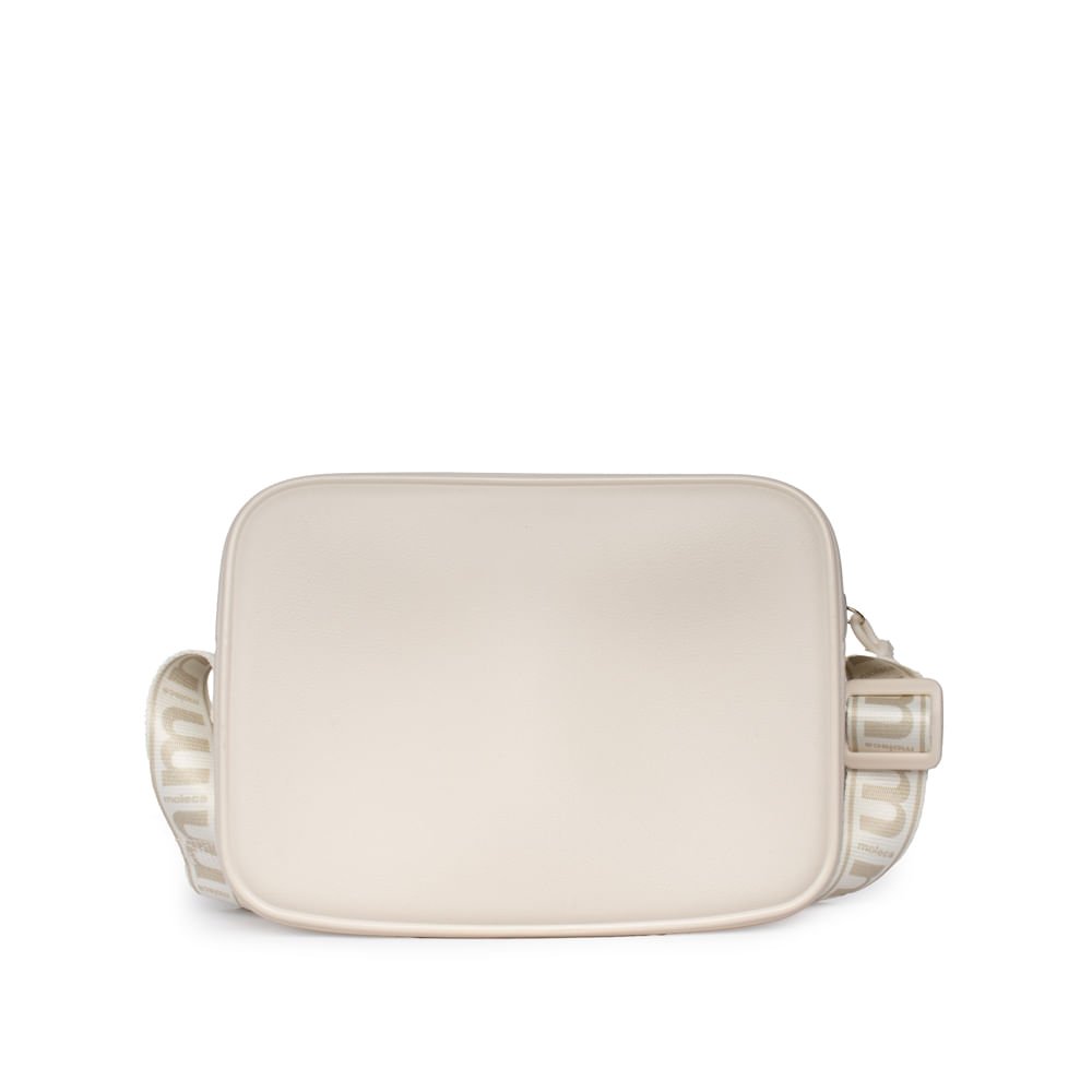 Bolsa Feminina Moleca Transversal Pequena com Bolso Off White Branco 2