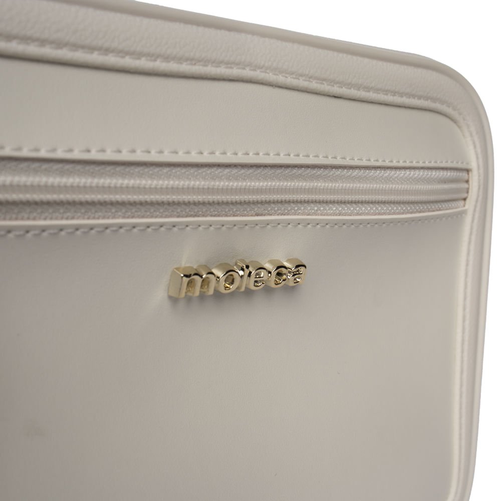 Bolsa Feminina Moleca Transversal Pequena com Bolso Off White Branco 4