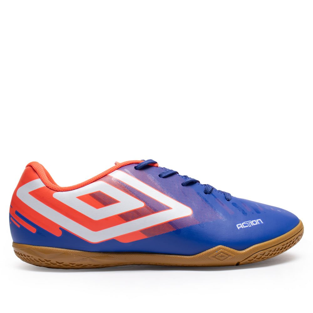 Chuteira de Futsal Umbro Action Azul Royal/coral