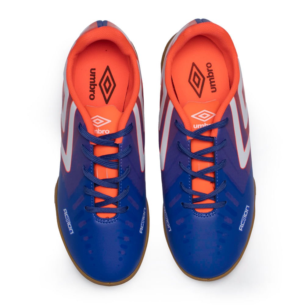 Chuteira de Futsal Umbro Action Azul Royal/coral Azul 4