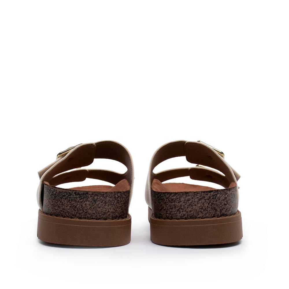 Chinelo Feminino Moleca Napa Fivelas Off White Branco 3