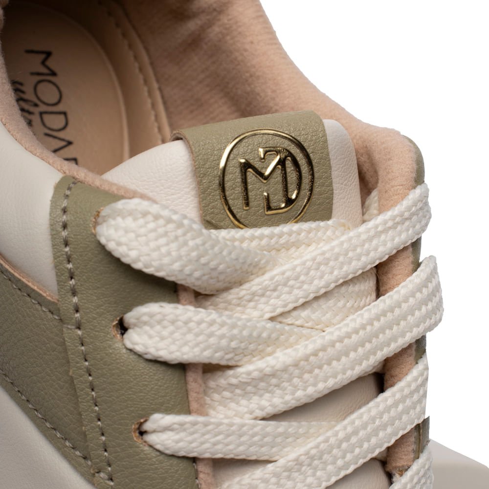 Tênis Feminino Modare com Recortes Off White/verde Branco 5