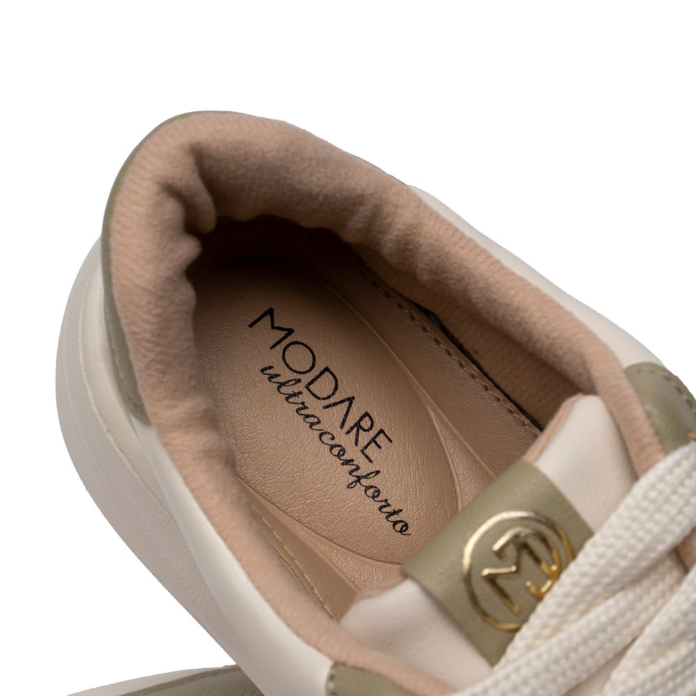 Tênis Feminino Modare com Recortes Off White/verde Branco 6