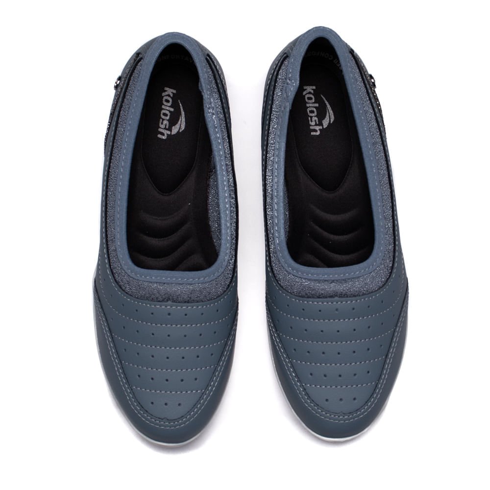 Sapatilha Feminina Kolosh com detalhe em Strass Petroleo Azul 4