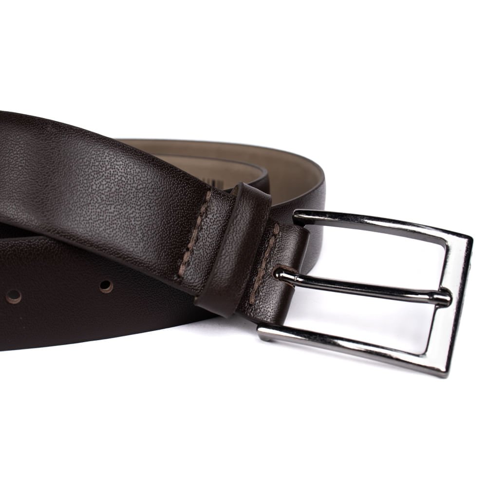 Cinto Masculino Fasolo em Couro T111148-101 Marrom Escuro Marrom 3
