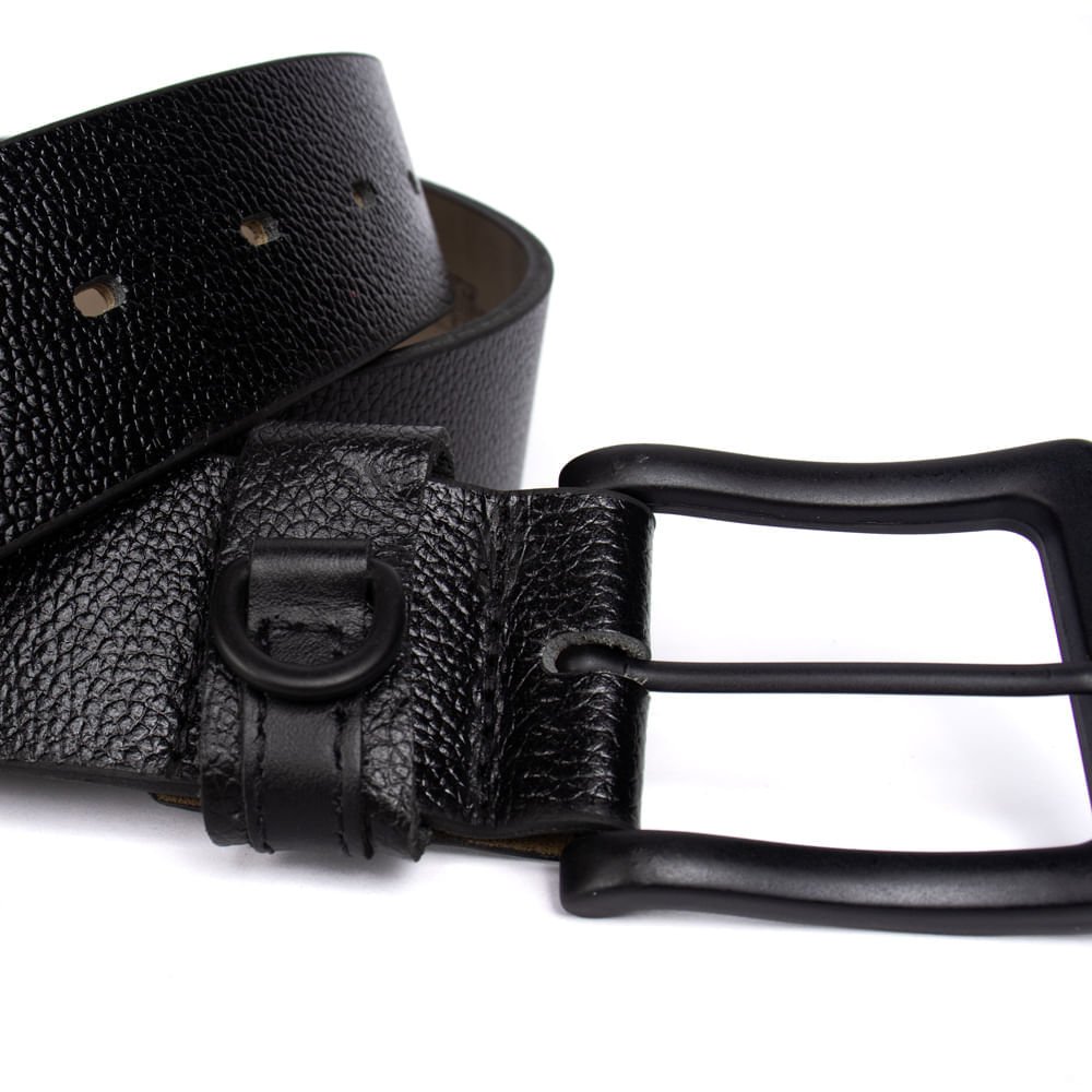 Cinto Masculino Fasolo em Couro E126143-751 Preto Preto 4