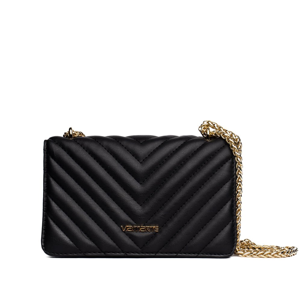 Bolsa Feminina Via Marte Pequena Matelassê Preto