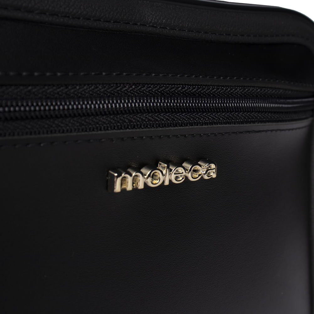Bolsa Feminina Moleca Transversal Pequena com Bolso Preta Preto 4