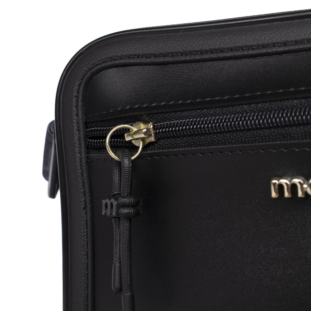 Bolsa Feminina Moleca Transversal Pequena com Bolso Preta Preto 5