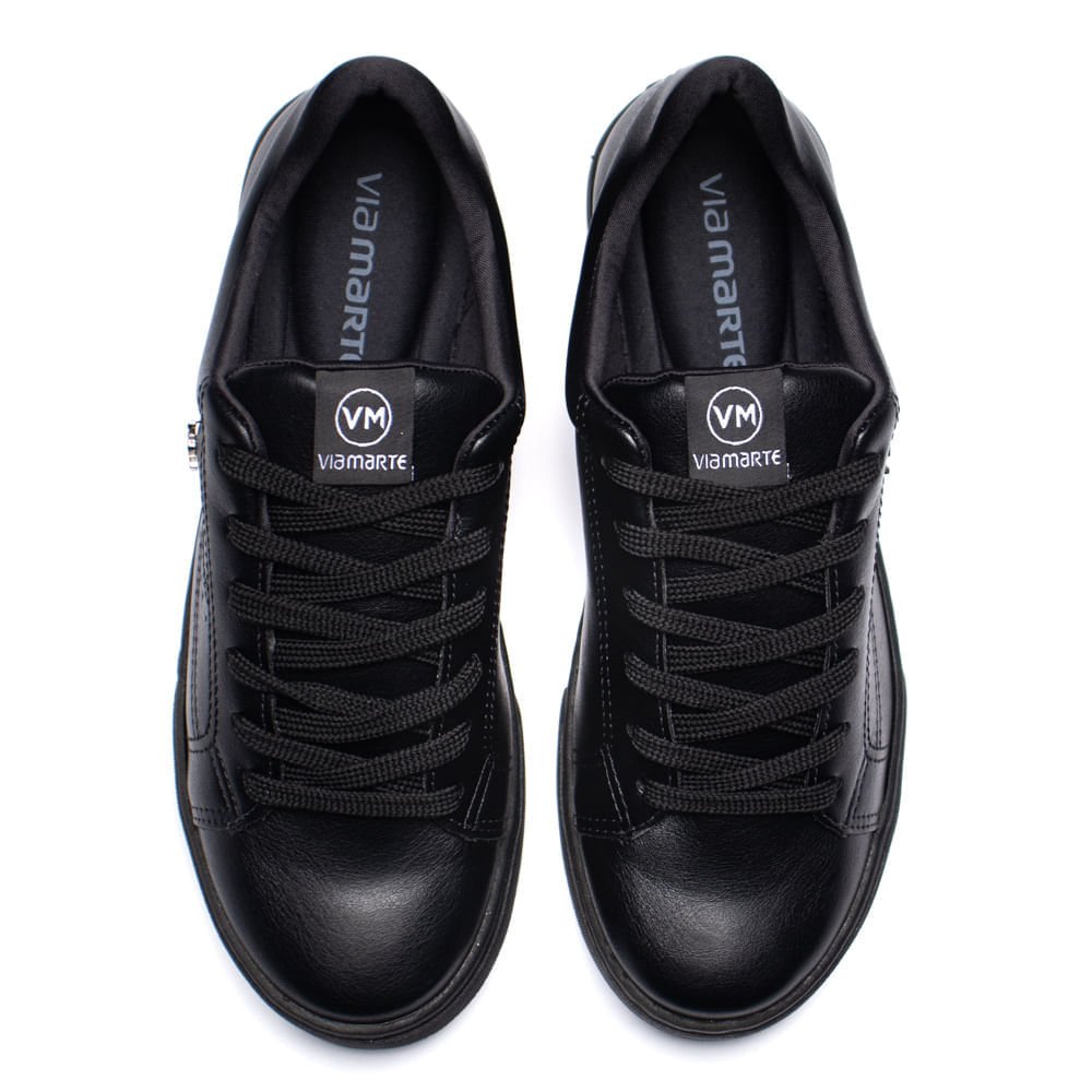 Tênis Feminino Via Marte Napa Casual Preto Preto 5