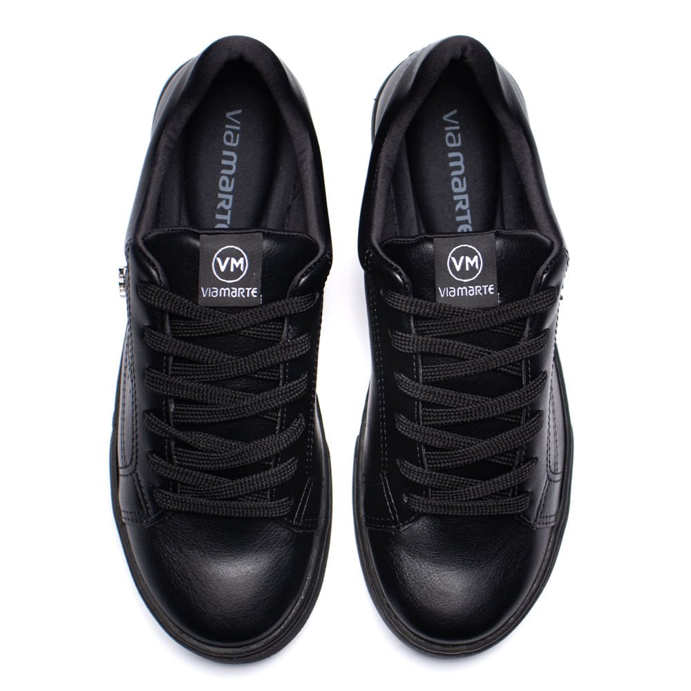 Tênis Feminino Via Marte Napa Casual Preto Preto 4