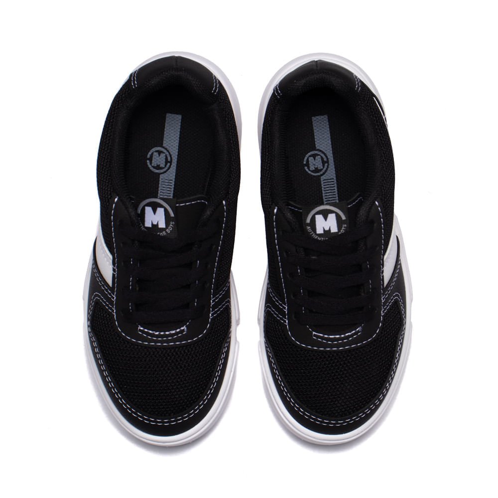 Tênis Infantil Molekinho Napa e Mesh Preto/Branco Preto 4