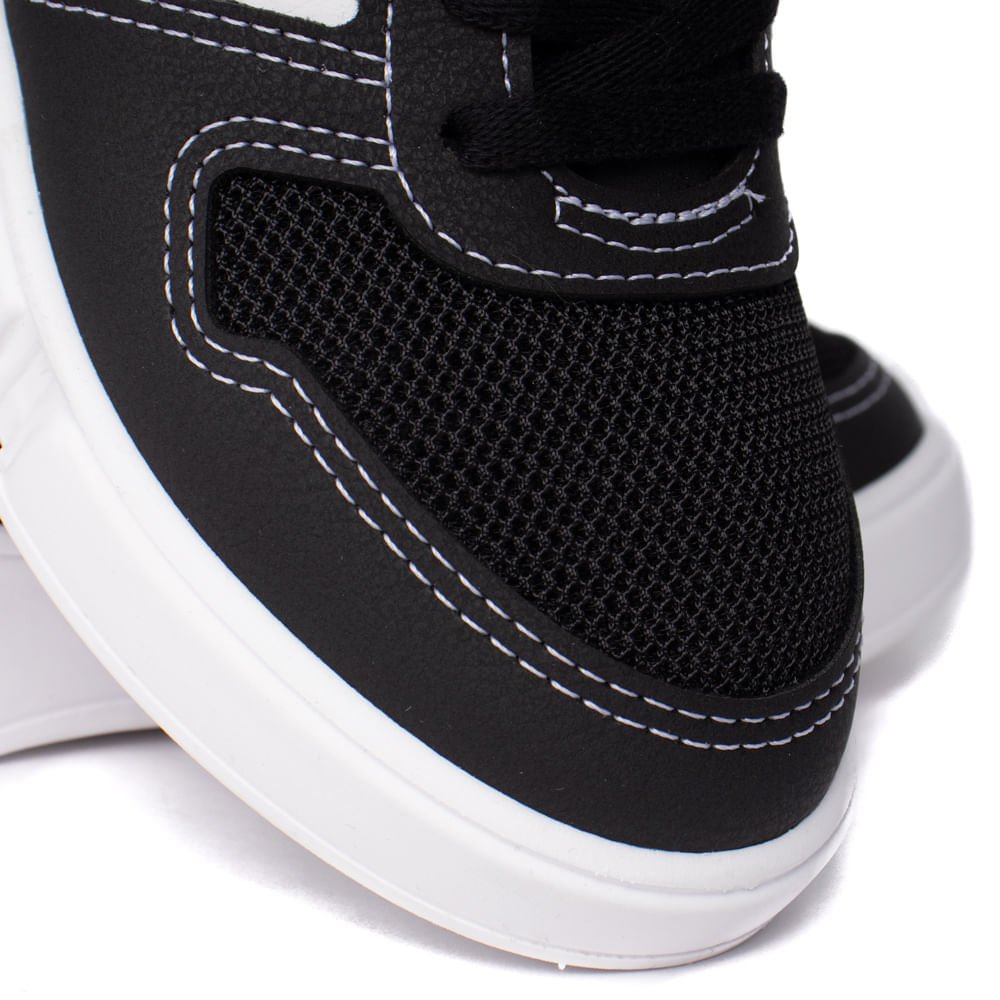 Tênis Infantil Molekinho Napa e Mesh Preto/Branco Preto 5