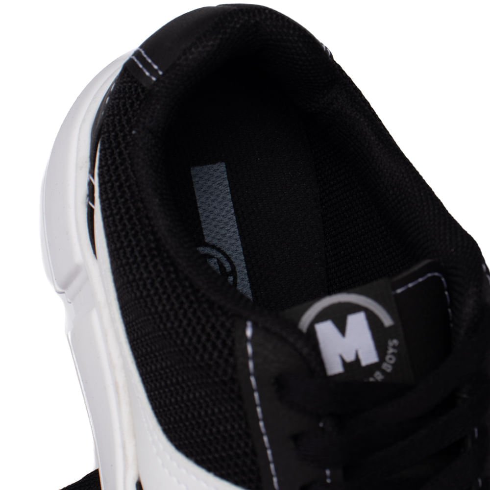Tênis Infantil Molekinho Napa e Mesh Preto/Branco Preto 6