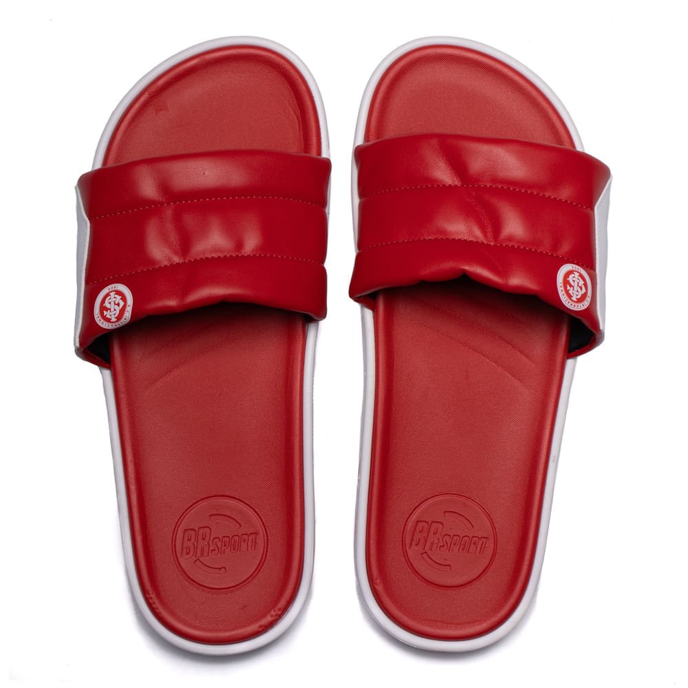 Chinelo Slide Masculino BR Sport Internacional Vermelho/Branco