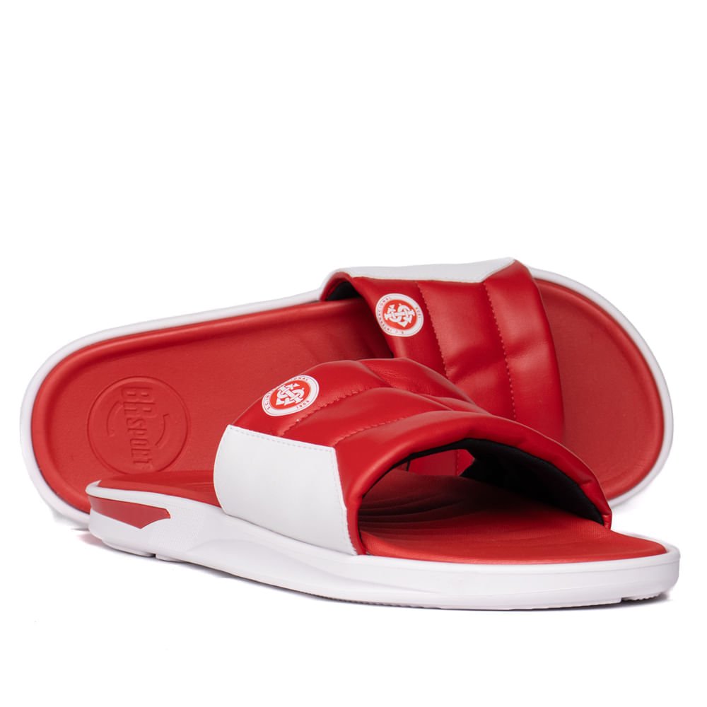 Chinelo Slide Masculino BR Sport Internacional Vermelho/Branco Vermelho 5