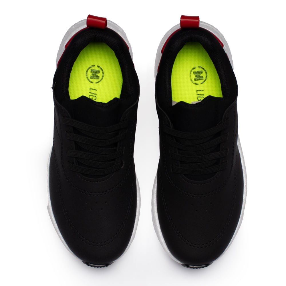 Tênis Infantil Molekinho Napa Preto/Branco Preto 4