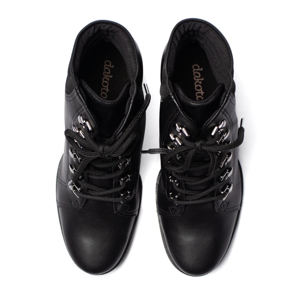 Bota Coturno Feminina Dakota de Salto Bloco Preto Preto 4