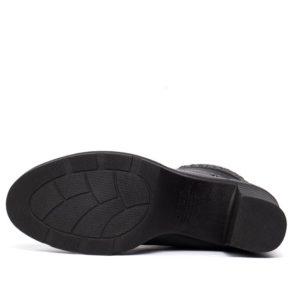 Bota Coturno Feminina Mississipi com Detalhe Franzido Preto Preto 2