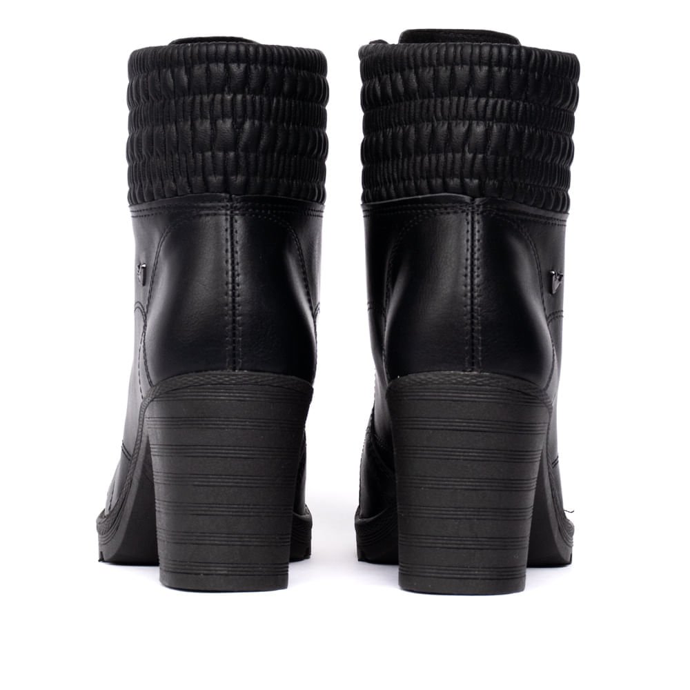 Bota Coturno Feminina Mississipi com Detalhe Franzido Preto Preto 3