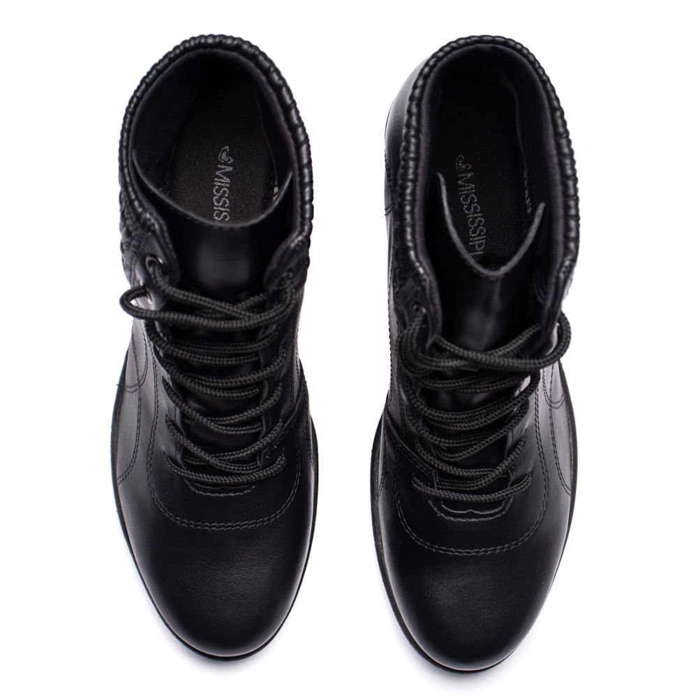 Bota Coturno Feminina Mississipi com Detalhe Franzido Preto Preto 4