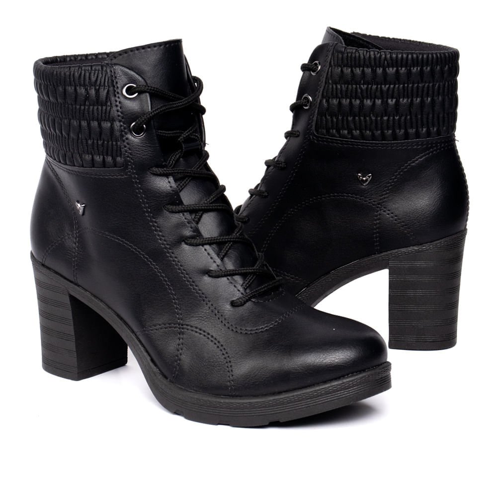 Bota Coturno Feminina Mississipi com Detalhe Franzido Preto Preto 5