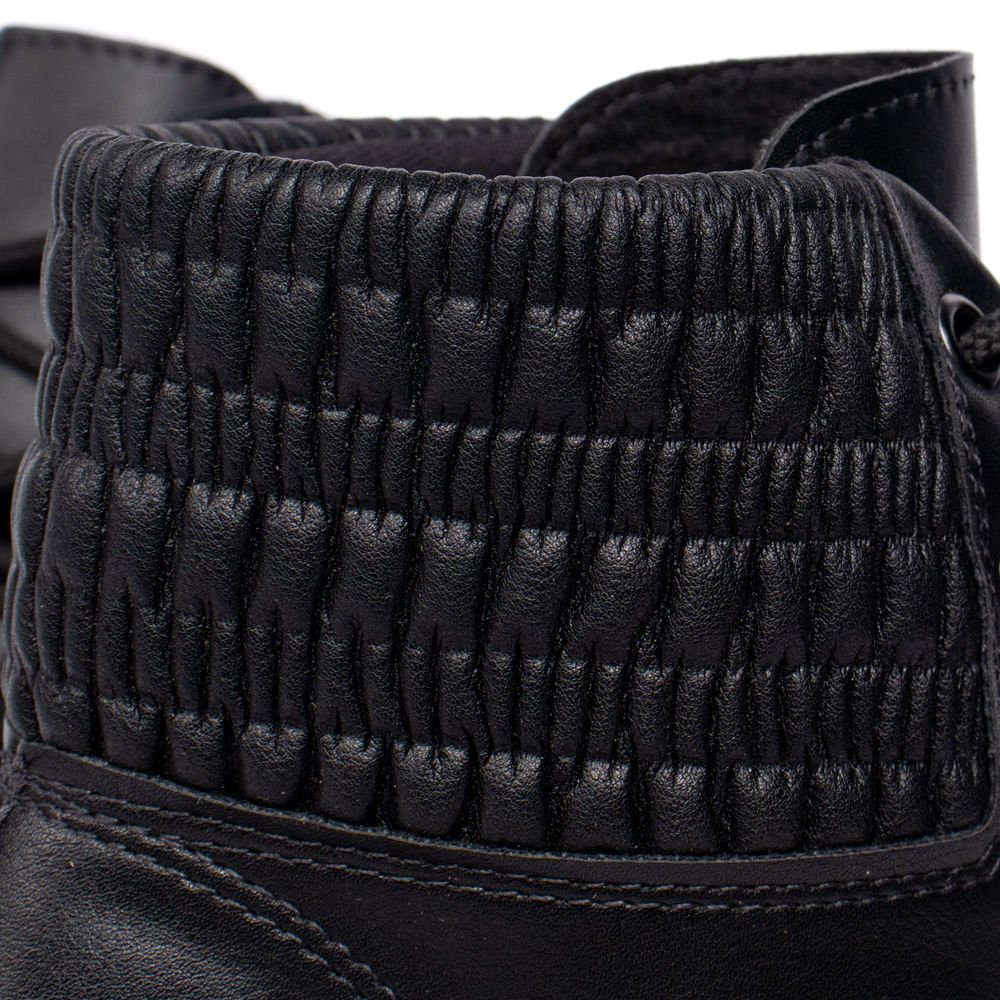 Bota Coturno Feminina Mississipi com Detalhe Franzido Preto Preto 8