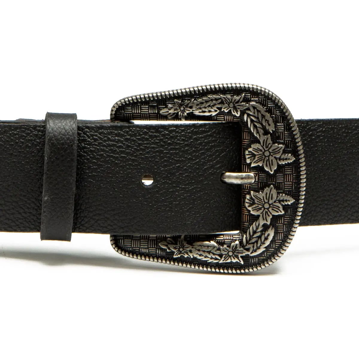 Cinto Feminino Dakota com Fivela Trabalhada de Couro Preto Preto 4