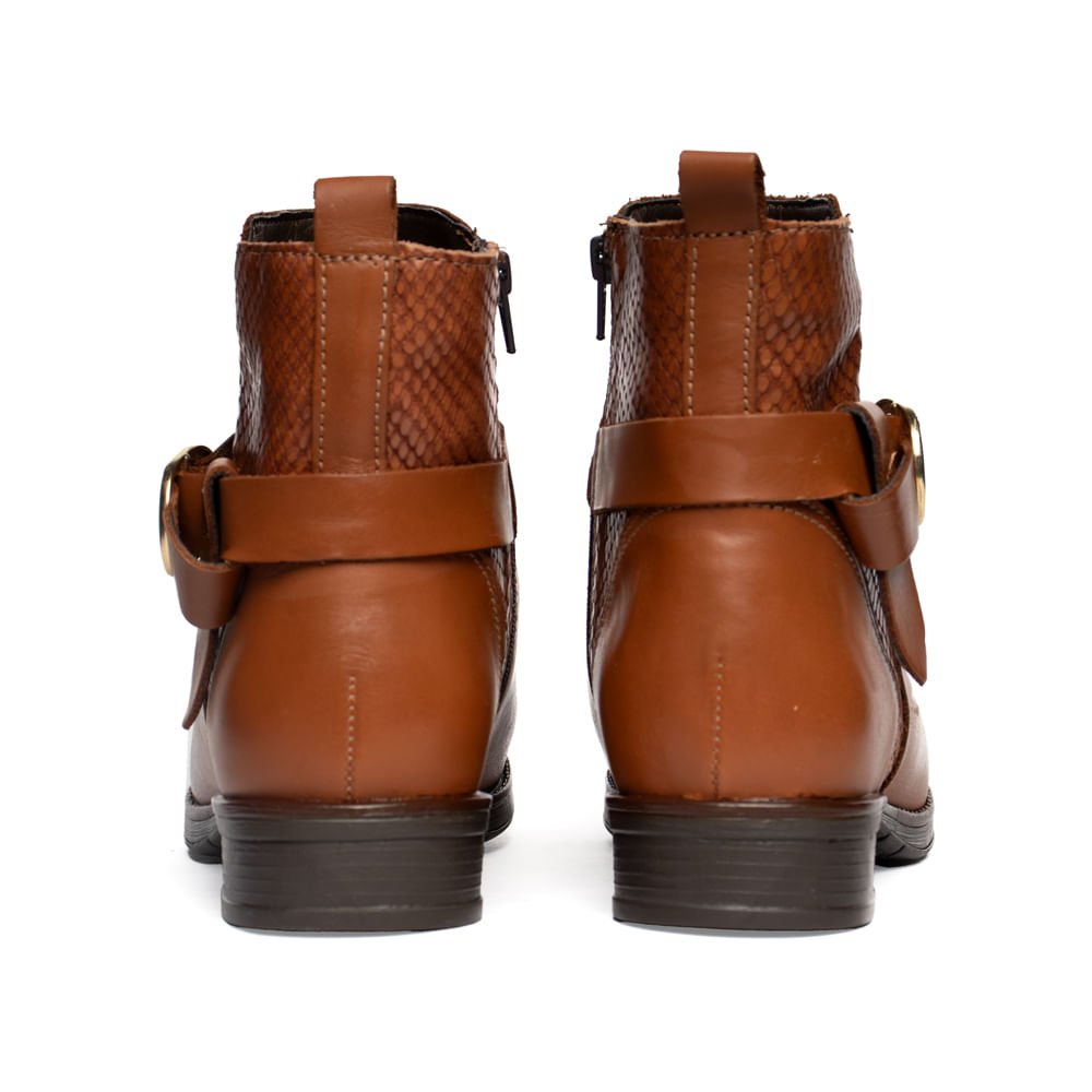 Bota Feminina Bottero de Couro Cano Curto Marrom Marrom 3