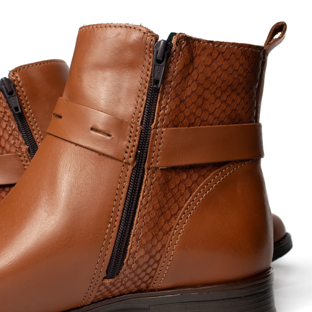 Bota Feminina Bottero de Couro Cano Curto Marrom Marrom 5