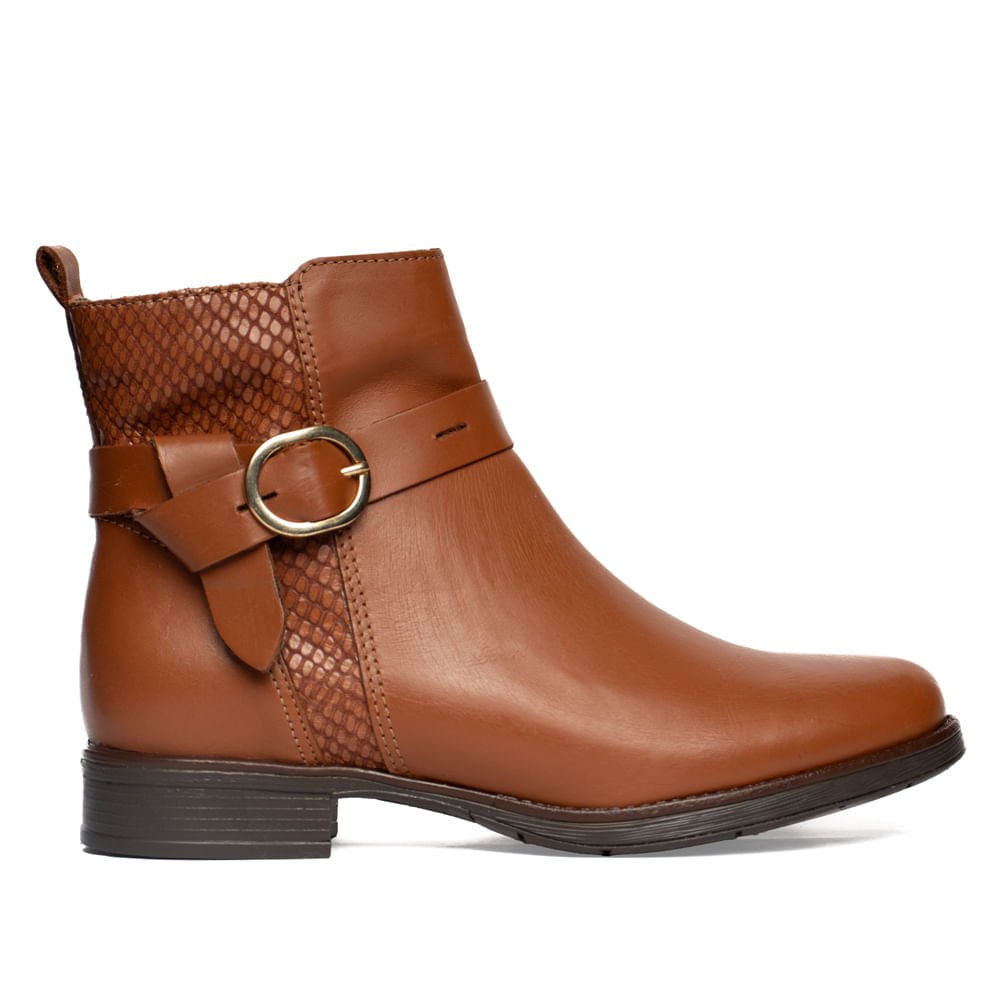 Bota Feminina Bottero de Couro Cano Curto Marrom Marrom 1