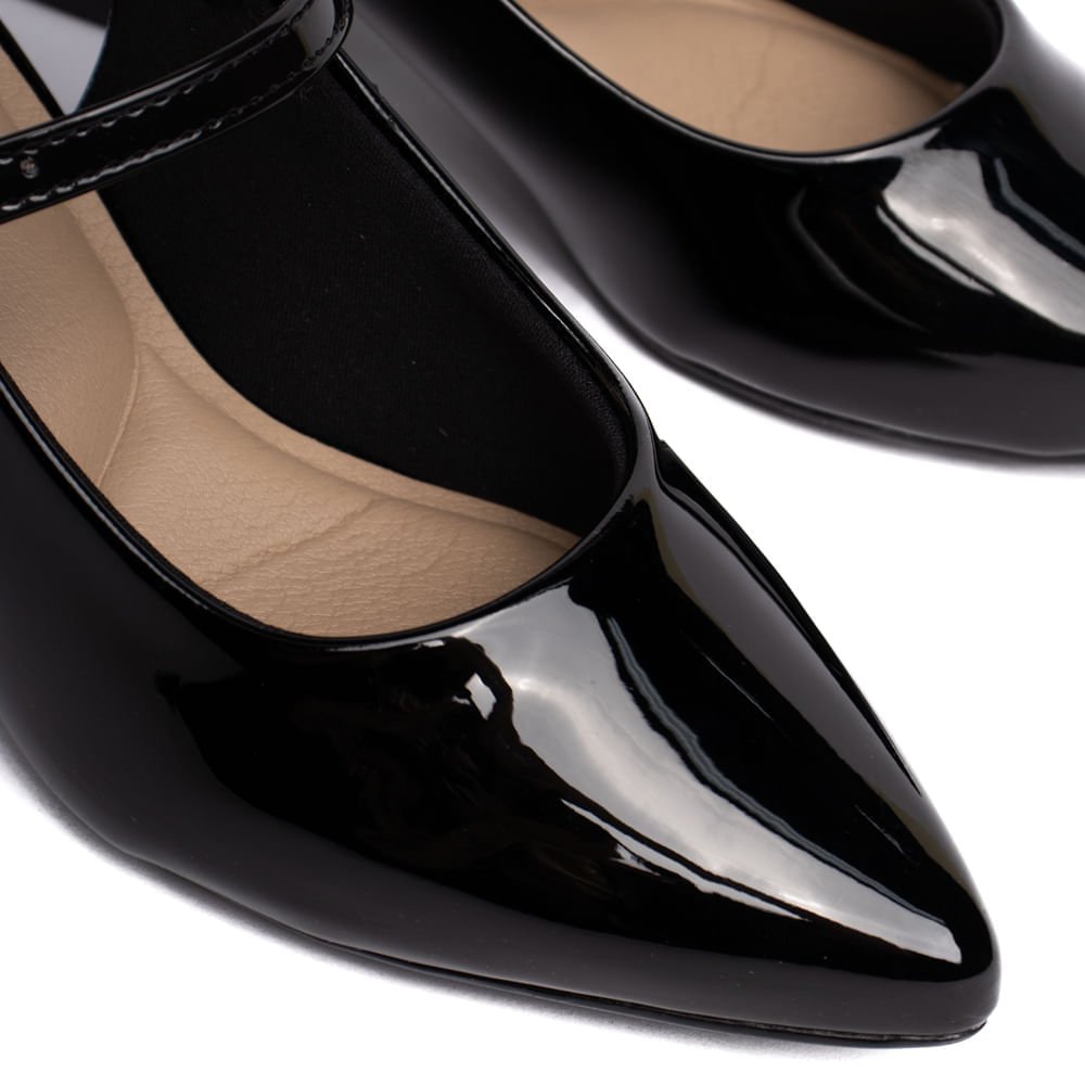 Sapato Feminino Modare Slingback Verniz Preto Preto 5