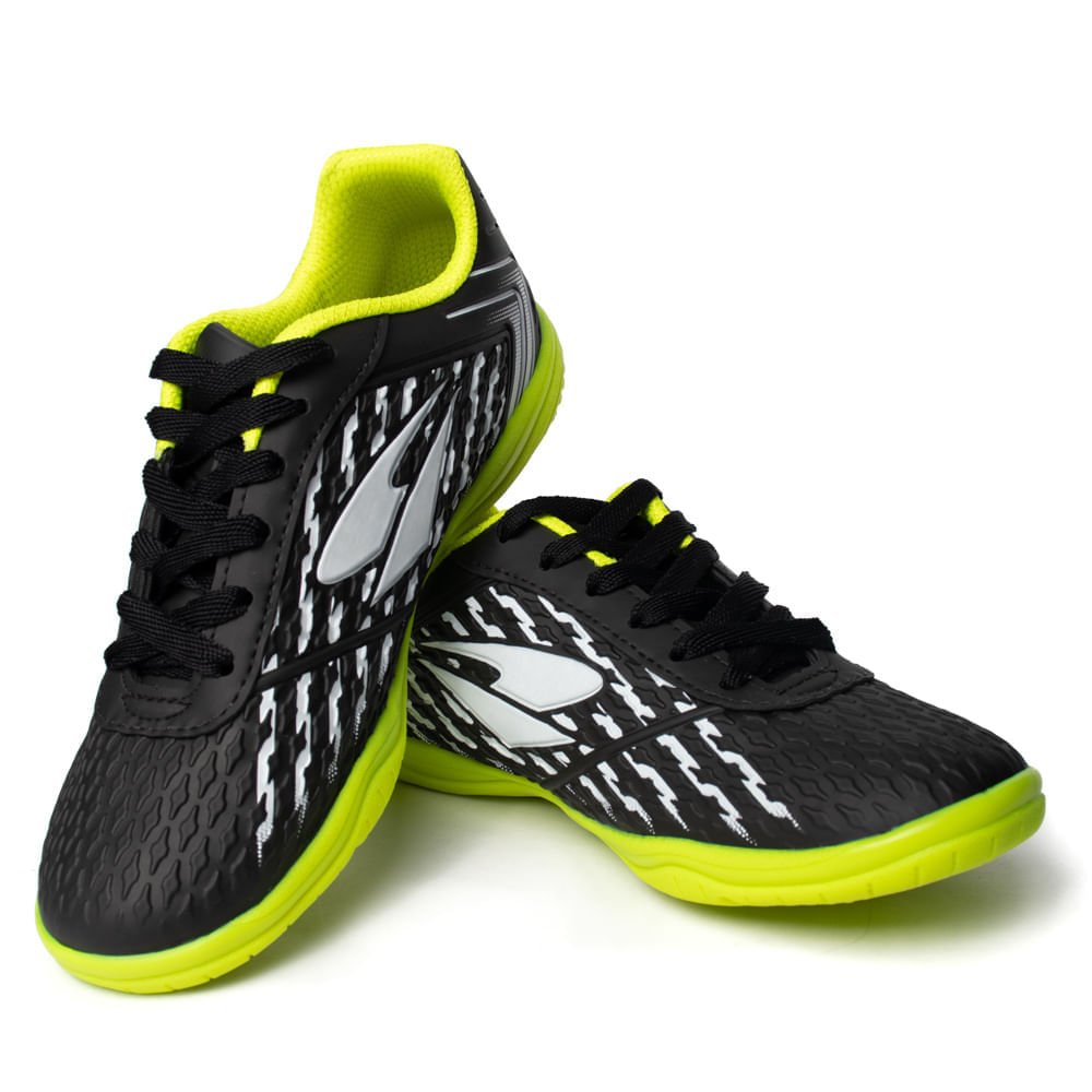 Chuteira Futsal Infantil Dray Indoor Foorcy Preto/Verde Neon Preto/Verde 7