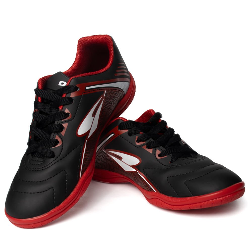 Chuteira Futsal Infantil Dray Indoor Spedy Preto/Vermelho Preto/Vermelho 7