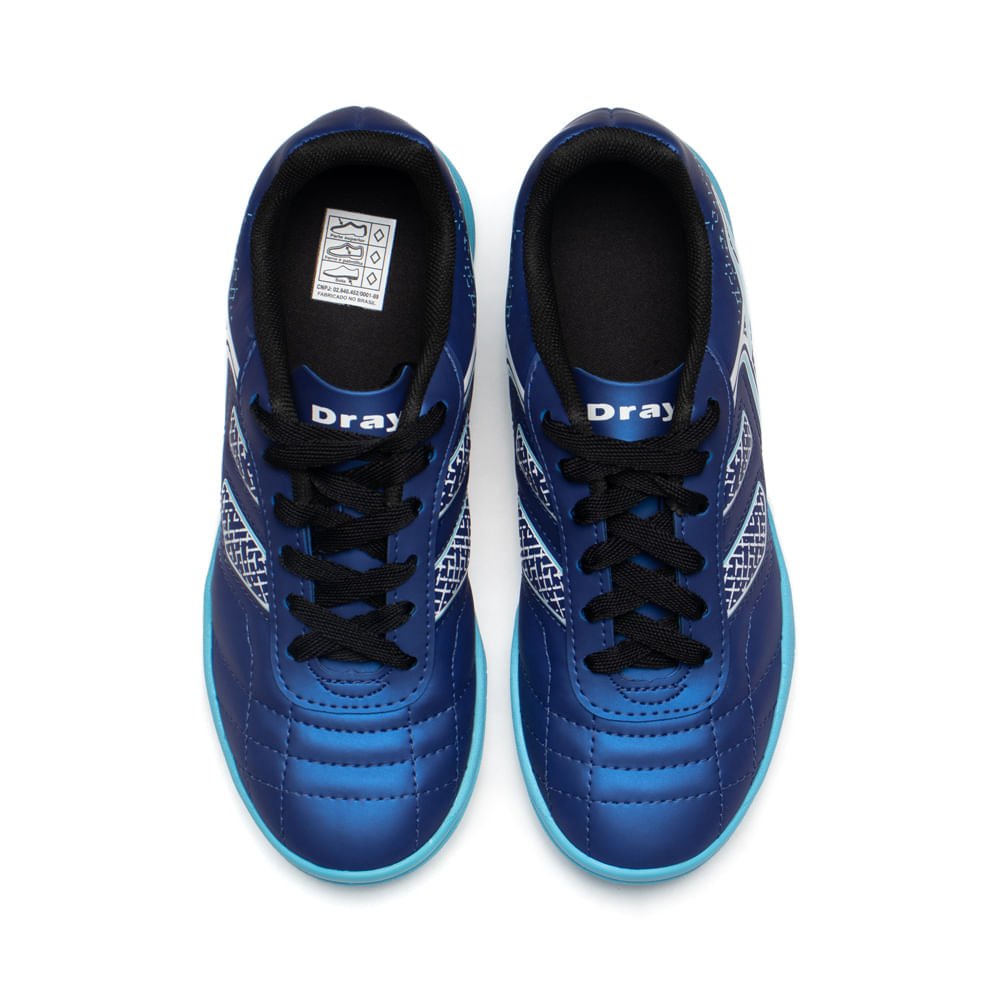 Chuteira Futsal Infantil Dray Indoor Spedy Azul/Azul Claro Azul/Vermelho 4