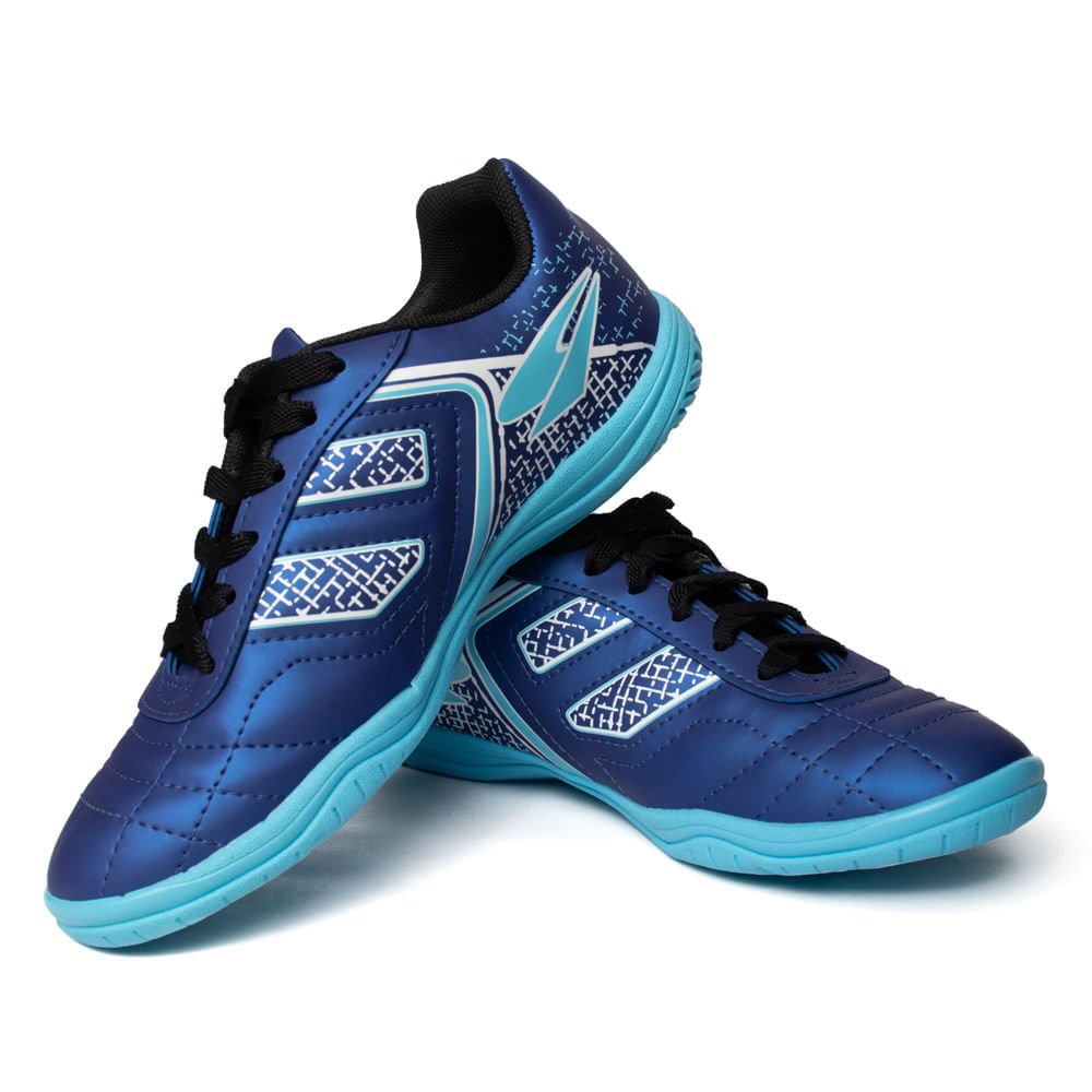 Chuteira Futsal Infantil Dray Indoor Spedy Azul/Azul Claro Azul/Vermelho 8