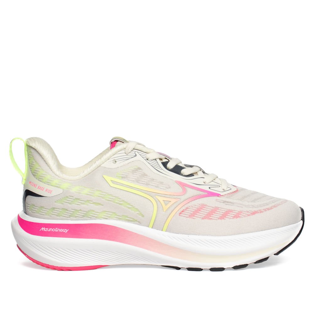 Tênis Feminino Mizuno Base Ride Off Withe/Rosa