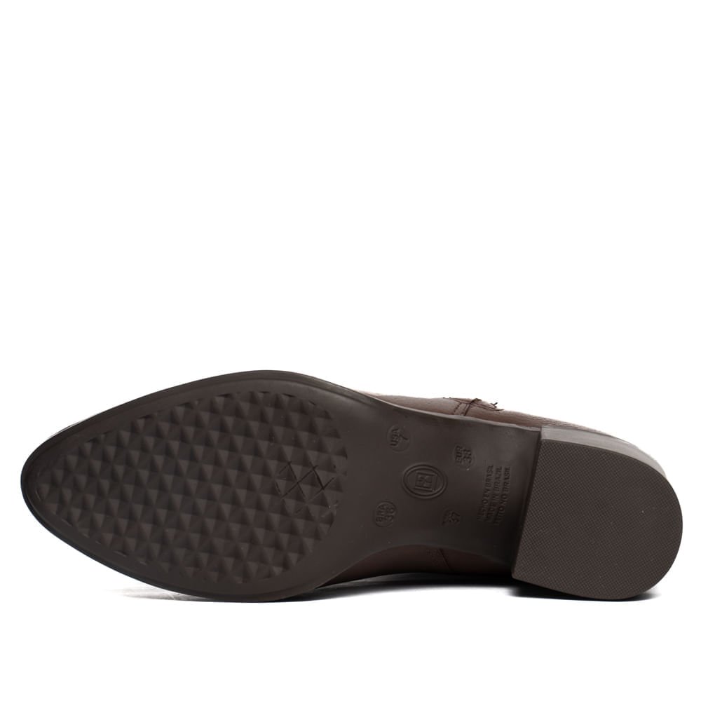 Bota Feminina Bottero de Couro Cano Curto Marrom Escuro Marrom Escuro 2